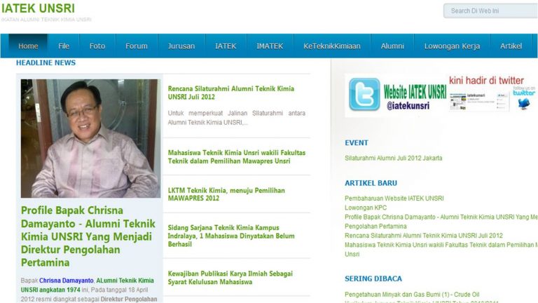 tampilan website iatekunsri