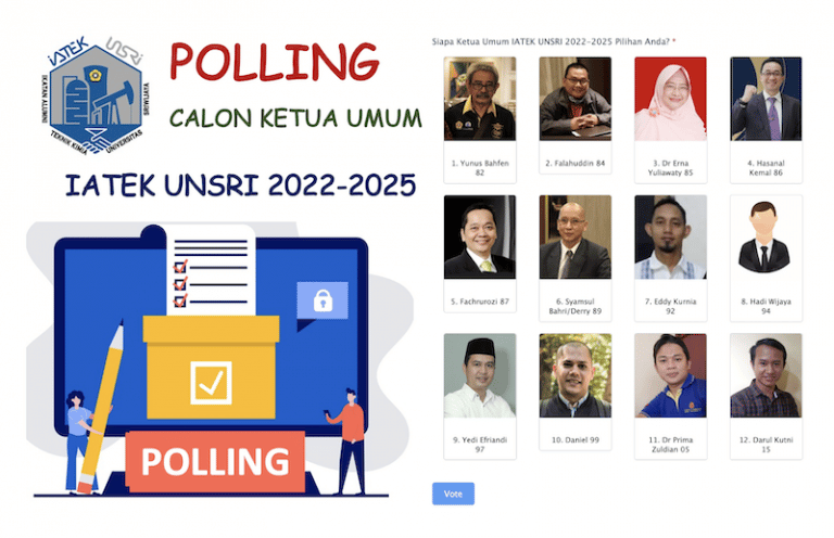 Hasil Polling Bakal Calon Ketua Umum IATEK UNSRI 2022-2025