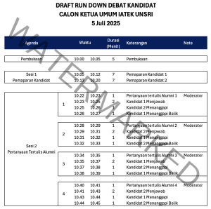 Run Down Debat Kandidat